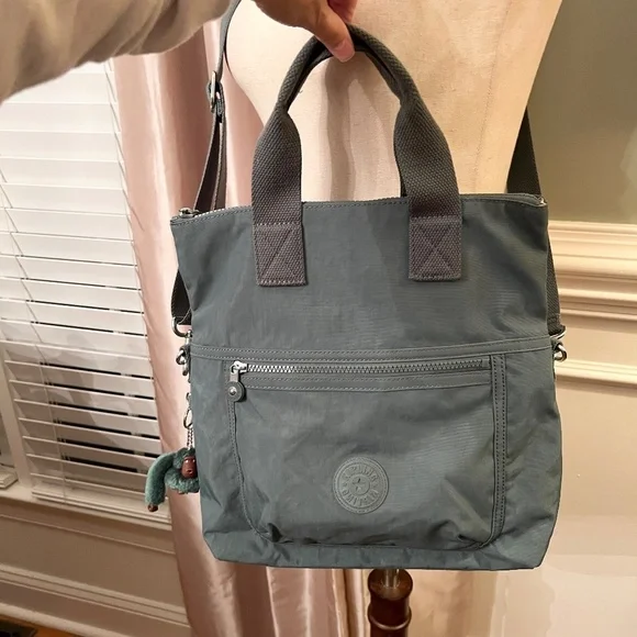 EUC Kipling Eleva Convertible Crossbo Bag in Light Aloe Tonal Green Carried Once - Picture 3 of 6